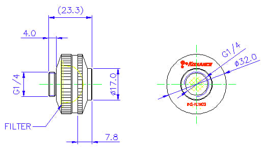 Koolance INS-FLTR03 - Liquid cooling system inline filter
