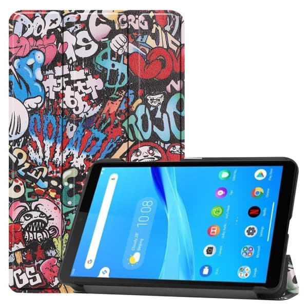 Pattern Tri-fold Stand Cover Lenovo Tab M7 - Graffiti