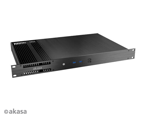 Akasa Galileo TU3 - USFF 1U - Thin mini ITX - ingen strømforsyning - anodisert svart - USB