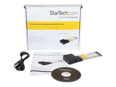StarTech.com 2-ports USB 3.0 ExpressCard med UASP-støtte - USB 3.0 grensesnittkort for bærbar datamaskin - USB 3.0 A (kvinne)