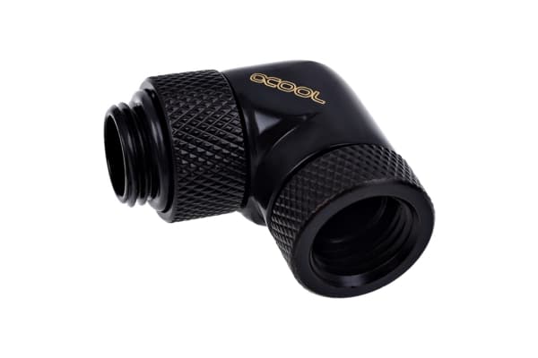 Alphacool Eiszapfen Connector Series - Vinklad monteringsadapter för vätskekylningssystem - svart