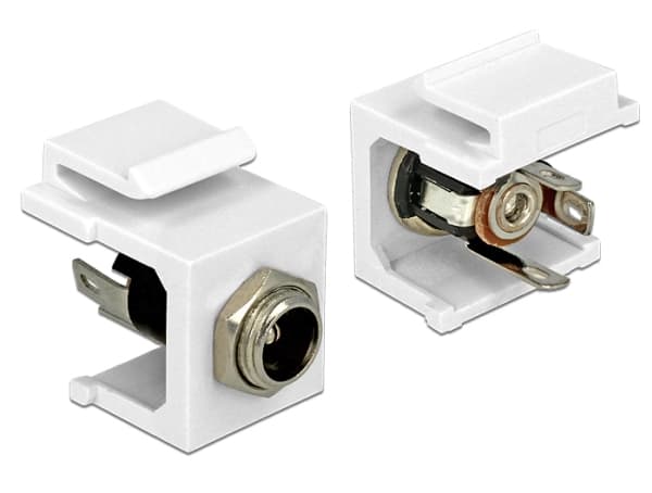 DeLOCK 86373, Metallinen, Valkoinen, DC 5.5 x 2.5 mm, 20,7 mm, 22 mm, 16,3 mm