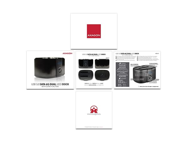 Axagon ADSA-ST, kiintolevy, SSD, SATA, Serial ATA II, Serial ATA III, 2.5,3.5", USB 3.2 Gen 1 (3.1 Gen 1) Type-B, 5 Gbit/sek., lajittelu
