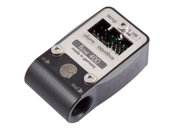 Aqua MPS Flow 400 - Flödesmätare för vätskekylsystem - med temperatursensor - för P/N: 53025, 53026, 53066, 53067, 53090, 53095, 53145, 53146
