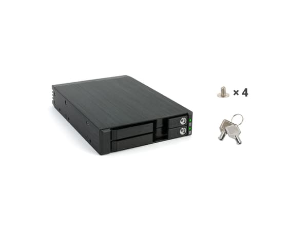 FANTEC MR-25DUAL - Bevegelig lagerrack - 2.5" - SATA 6Gb/s / SAS 6Gb/s - svart