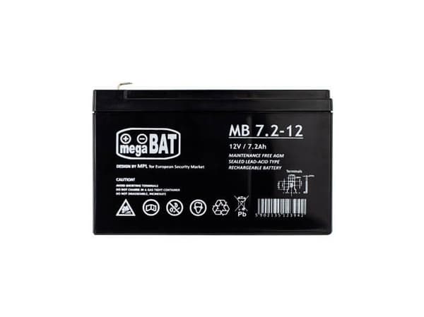 Milly Mally Megabat 12V 7.2Ah F1(187) AGM-akku, 3-5 v