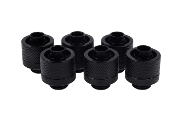 Alphacool Eiszapfen 16/10mm puristusliitin G1/4 - Jäähdytysjärjestelmän liitos - syvämusta (6 kpl)