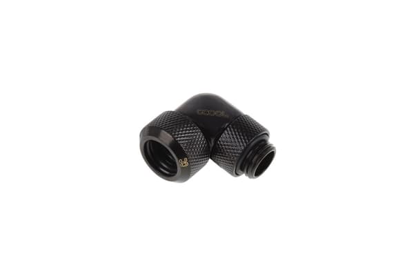 Alphacool 17393, Liitin, Messinki, Musta, 1/4", 90°, 21 mm