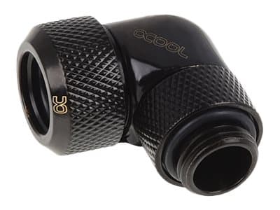 Alphacool 17393, Liitin, Messinki, Musta, 1/4", 90°, 21 mm