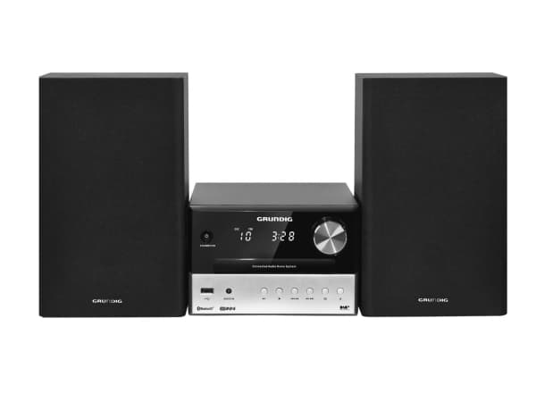 Grundig CMS 3000 BT DAB+, Kodin mikroaudiojärjestelmä, Musta, Hopea, 30 W, DAB+,FM,PLL,UKW, LED, MP3,WMA