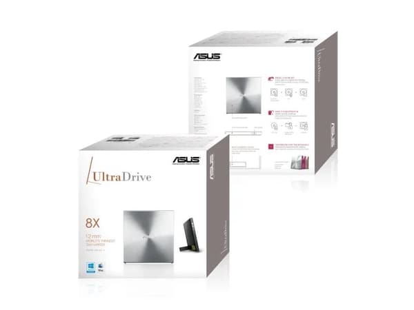ASUS SDRW-08U5S-U, Metallinen, Pysty/vaaka, Kannettava tietokone, DVD Super Multi-DL, USB 2.0, CD, CD-R, CD-ROM, CD-RW, DVD, DVD+R, DVD+R DL, DVD+RW,