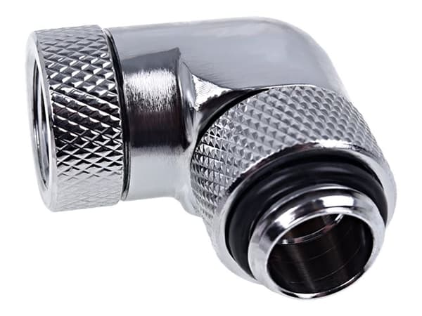 Alphacool Eiszapfen Connector Series - Vinklet armaturadapter for væskekjølesystem - sølvnikkel