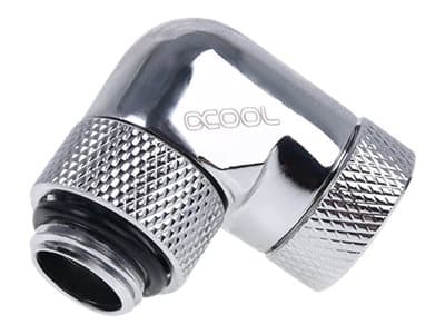 Alphacool Eiszapfen Connector Series - Vinklet armaturadapter for væskekjølesystem - sølvnikkel