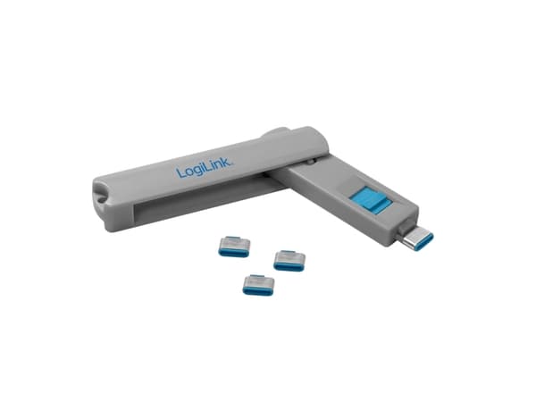 LogiLink AU0052, Port blocker, USB Type-C, Blå, Grå, 1 stykker