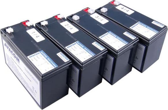 AVACOM AVA-RBC24-KIT, Forseglet blysyre (VRLA), 4 stykker, Sort, Vietnam, APC RBC24, 10,8 kg