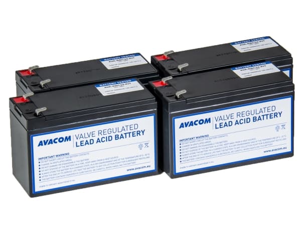 AVACOM AVA-RBC24-KIT, Forseglet blysyre (VRLA), 4 stykker, Sort, Vietnam, APC RBC24, 10,8 kg
