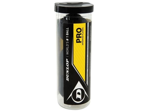 Squash balls 2 yellow dots DUNLOP PRO 3-tube PSA/WSA official