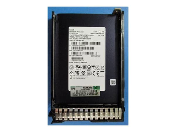 HPE - SSD - Read Intensive - 7.68 TB - hot-swap - 2.5" SFF - SATA 6Gb/s - Multi Vendor - med HPE Smart Carrier
