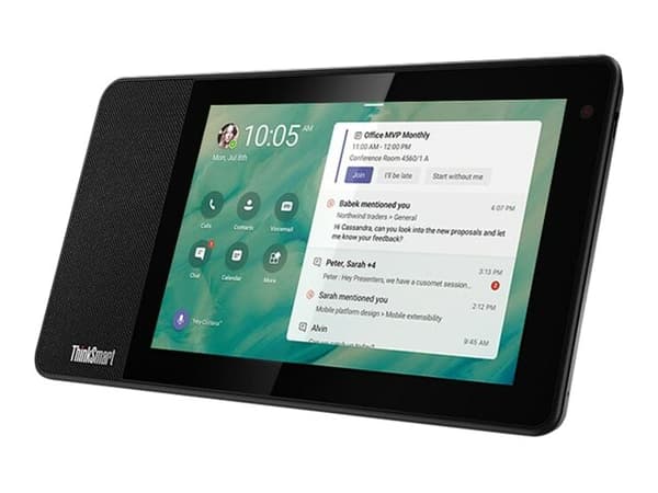 Lenovo ThinkSmart View - Smart display - LCD 8" - trådløs - Wi-Fi, Bluetooth - 10 watt - forretningssvart