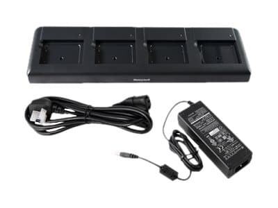Honeywell Quad Battery Charger - Batteriladdare - utgångskontakter: 4 - Europa - för P/N: BAT-EDA50K-1 Svart