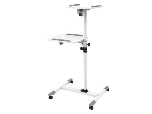 Techly ICA-TB TPM-6, Multimediaställ på hjul, Vit, Stål, Trä, 10 kg, 360°, -35 - 35°