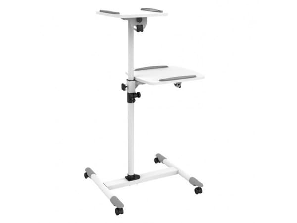 Techly ICA-TB TPM-6, Multimediaställ på hjul, Vit, Stål, Trä, 10 kg, 360°, -35 - 35°
