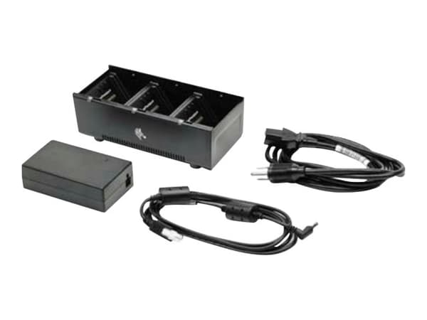 Zebra 3-Slot Battery Charger - Batterilader - Europa - for ZQ500 Series ZQ510, ZQ520; ZQ600 Series ZQ610, ZQ620 Sort