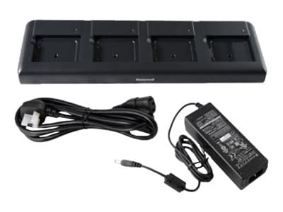Honeywell Quad Battery Charger - Batterilader - utgangskontakter: 4 - Europa - for P/N: 50134176-001 Sort