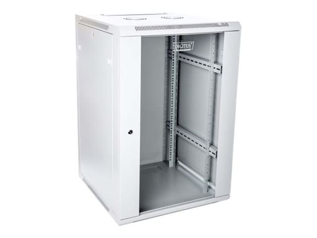 DIGITUS Professional DN-W19 18U/600 - Skåp - väggmonterbart - grått, RAL 7035 - 18U - 19"