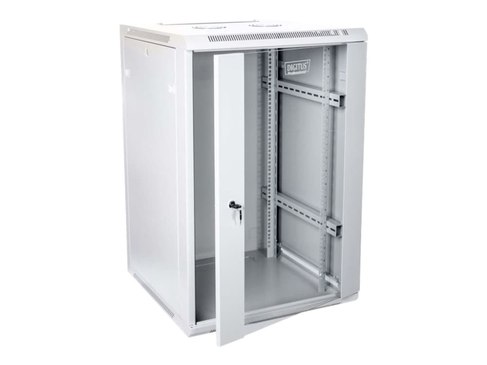 DIGITUS Professional DN-W19 15U/600 - Skåp - väggmonterbart - grått, RAL 7035 - 15U - 19"