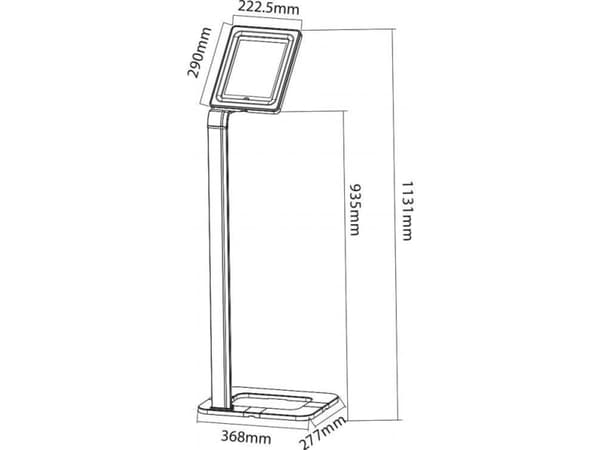 TECHly Np - Ställ - för surfplatta - låsbar - plast, aluminium - silver - skärmstorlek: 9.7"-10.1" - monteringsgränssnitt: 75 x 75 mm - golvstående