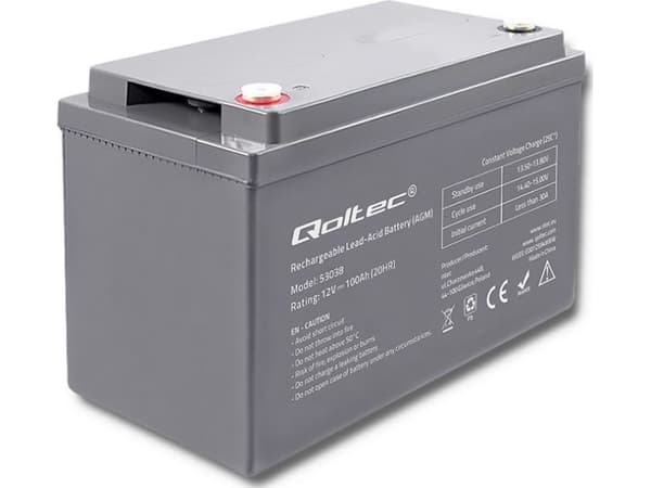 Qoltec - UPS-batteri - 1 x batteri - blysyre - 100 Ah