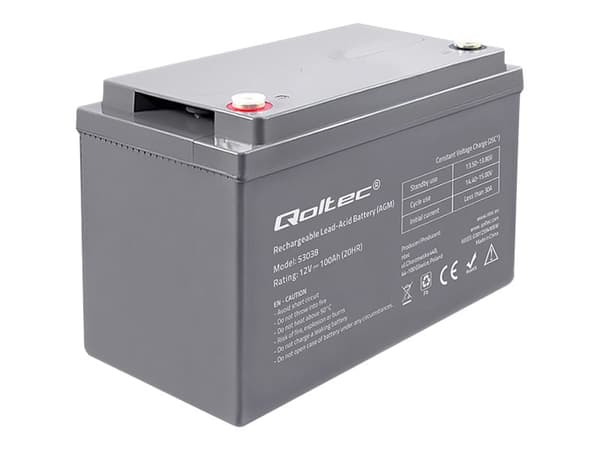Qoltec - UPS-batteri - 1 x batteri - blysyre - 100 Ah