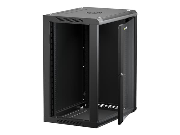 Netrack - Skap - veggmonterbar - svart - 15U - 19"