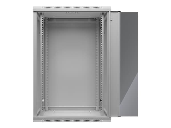 Netrack - Rack skåp - väggmontering, overhang mountable - grå - 18U - 19"