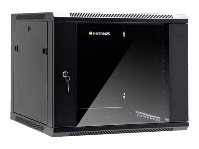 Netrack - Skåp - väggmonterbart - svart - 9U - 19"
