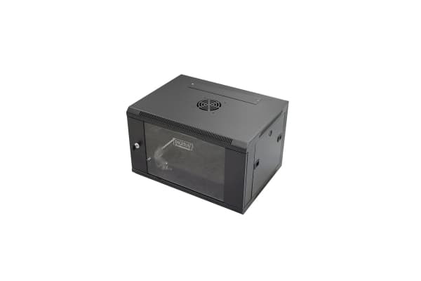 Digitus DN-W19 06U/450/B, Veggmonterbar hylle, 6U, 60 kg, Nøkkellås, Sort