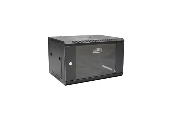 Digitus DN-W19 06U/450/B, Veggmonterbar hylle, 6U, 60 kg, Nøkkellås, Sort