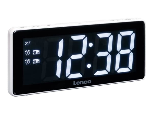 Lenco CR-30 - Klokkeradio - hvit