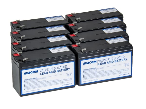 AVACOM AVA-RBC105-KIT, Forseglet blysyre (VRLA), 8 stykker, Sort, Vietnam, APC RBC105, RBC120, 19,2 g