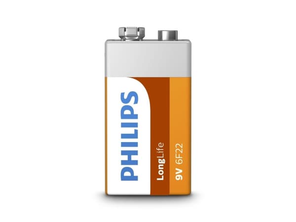 Philips LongLife 6F22L1B - Batteri 9V - Kolzink