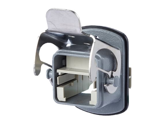 BTR E-DAT Industry IP67 V5 metal bulkhead Flanged housing - Kontaktdeksel - grå