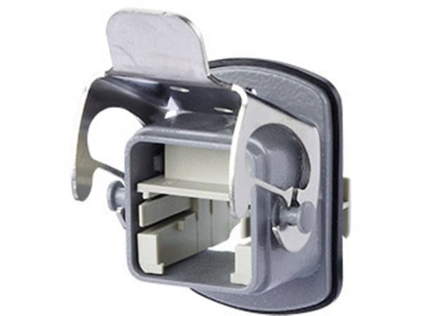 BTR E-DAT Industry IP67 V5 metal bulkhead Flanged housing - Kontaktdeksel - grå