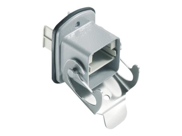 BTR E-DAT Industry IP67 V5 metal bulkhead Flanged housing - Kontaktdeksel - grå