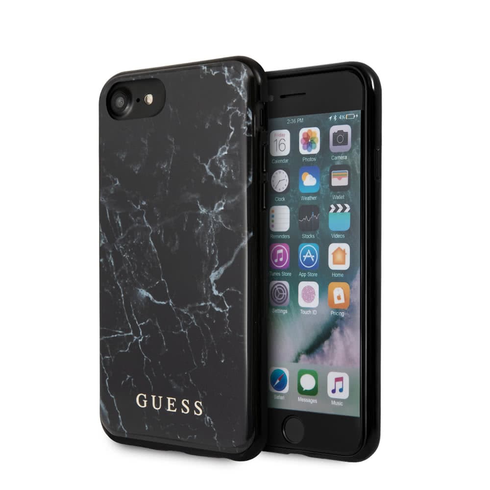 iPhone 7/8/SE 2020 Suojakuori Marble Cover Musta