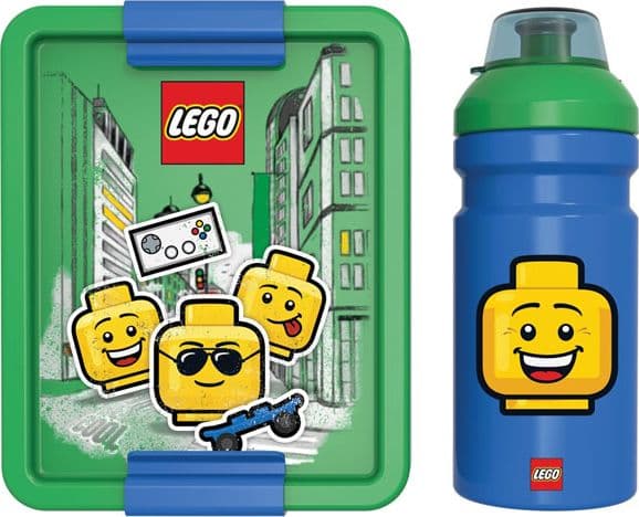 Room Copenhagen LEGO Lunch-Box Set Iconic Boy blue & green (blau/grn. 2-teilig. mit Trinkflasche)