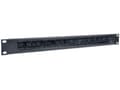 Pikkukuva 4 / 5: Intellinet 19" kaapelin läpivientipaneeli, 1U, harjainsertillä, musta - Rack kabel indgangspanel med brush - black, RAL 9005 - 1U - 19"