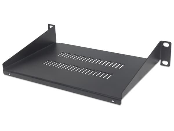 Intellinet 714839, Hylla till rackskåp, Svart, Stål, 25 kg, 1U, 25,4 cm (10")