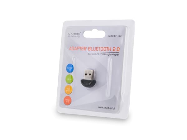 SAVIO BT-02 - Nätverksadapter - USB 2.0 - Bluetooth 2.0