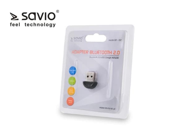 SAVIO BT-02 - Nätverksadapter - USB 2.0 - Bluetooth 2.0